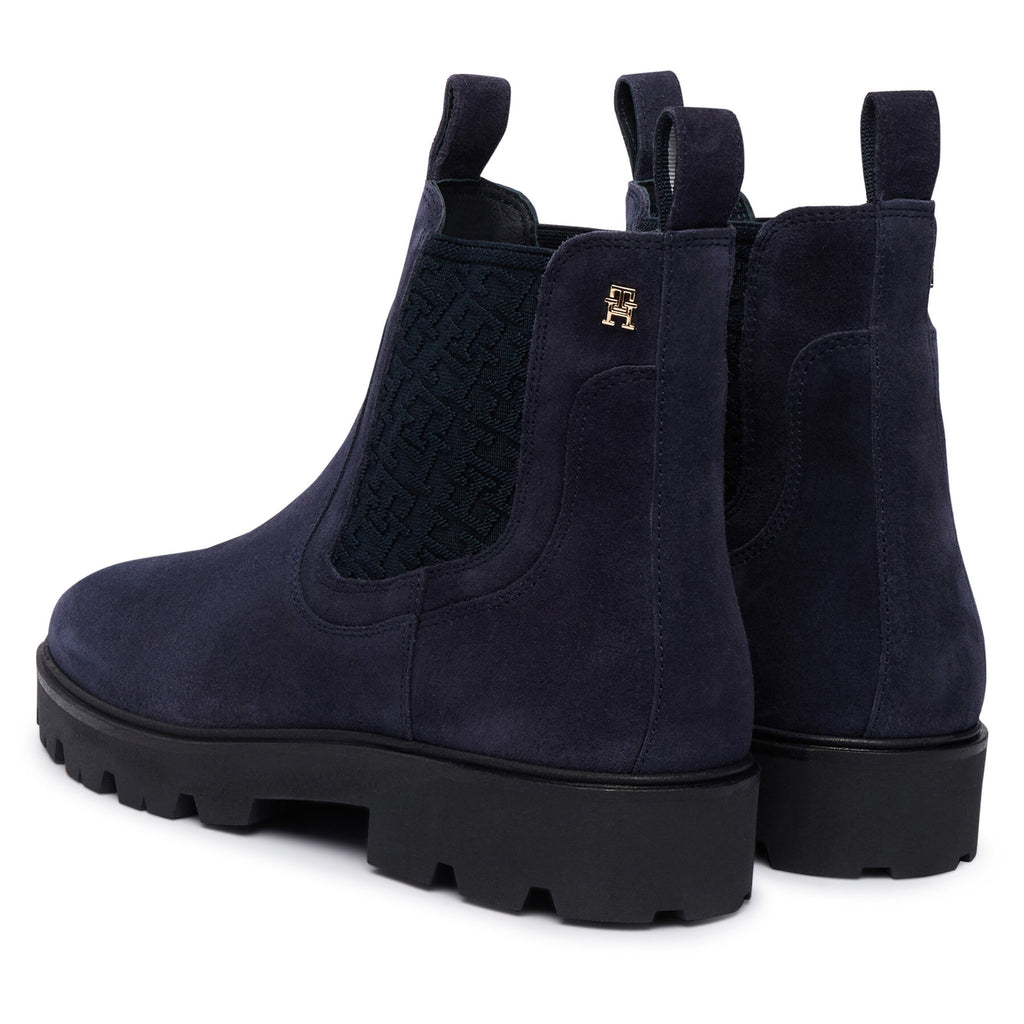 Tommy Hilfiger Боти тип челси Th Monogram Suede Chelsea Boot FW0FW09563 Тъмносин