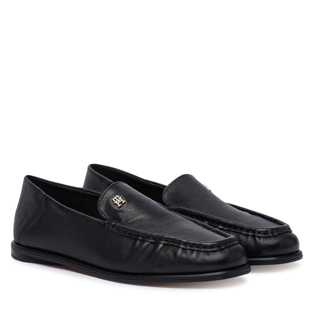 Tommy Hilfiger Лоуфъри Leather Ruched Toe Loafers FW0FW09250 Черен