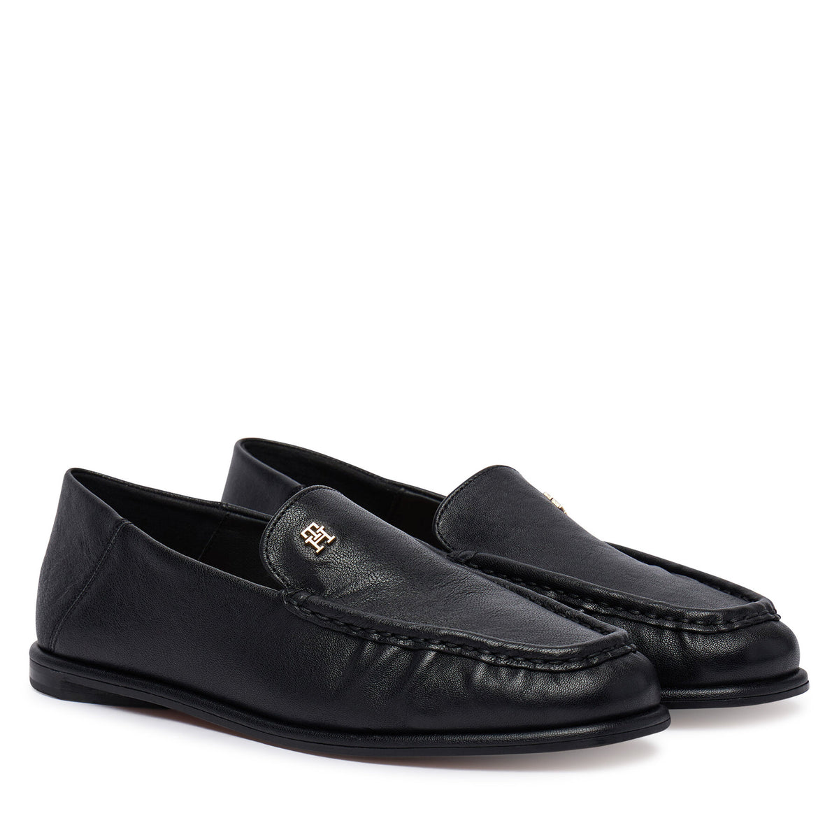 Tommy Hilfiger Лоуфъри Leather Ruched Toe Loafers FW0FW09250 Черен