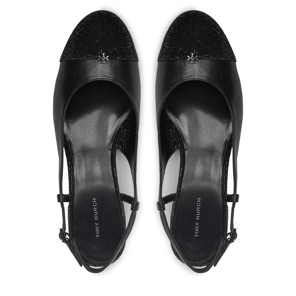 Tory Burch Обувки на ток Cap-Toe Pave Singback Pump 160256 Черен