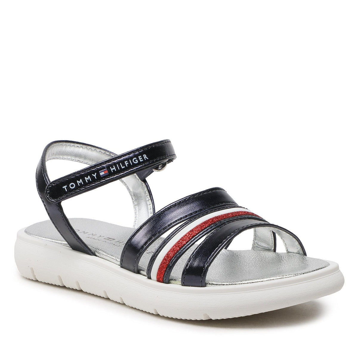 Tommy Hilfiger Сандали Stripes Velcro T4A2-32771-1372 M Тъмносин