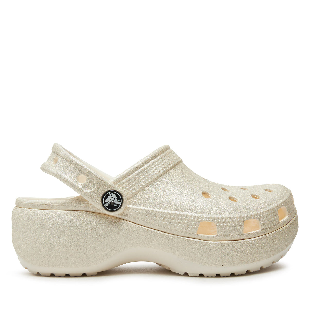 Crocs Чехли Classic Platform Glitter Clog W 207241 Екрю
