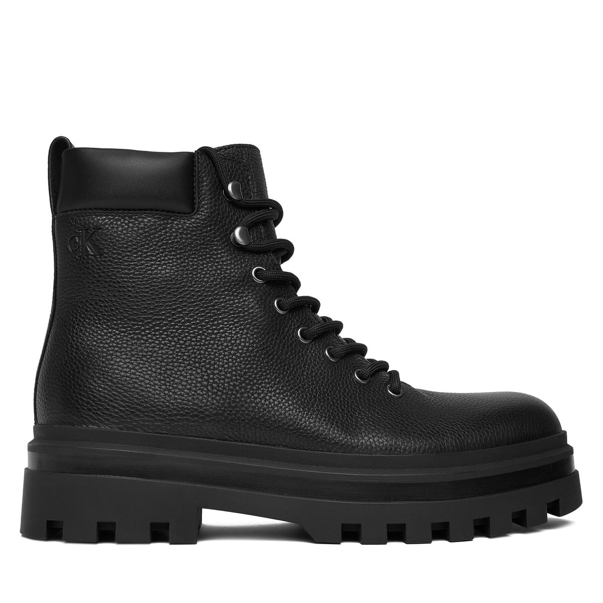 Calvin Klein Jeans Зимни обувки Lugged Hiking Lace Up Lth YM0YM01336 Черен