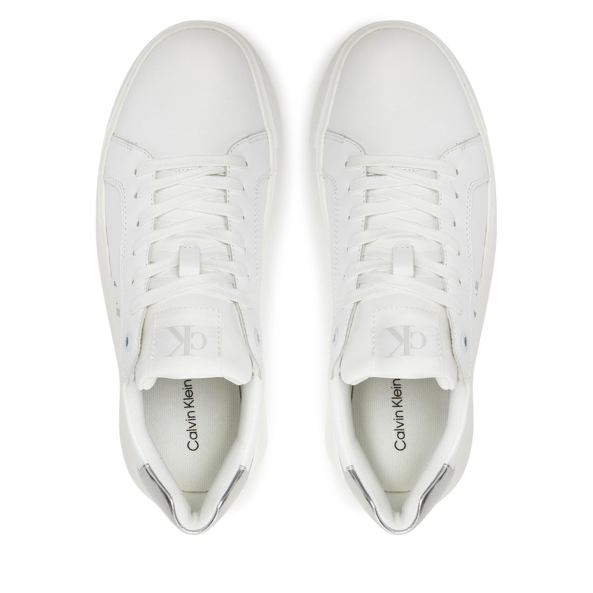 Calvin Klein Jeans Сникърси Chunky Cupsole Lth Silver YW0YW01876 Бял