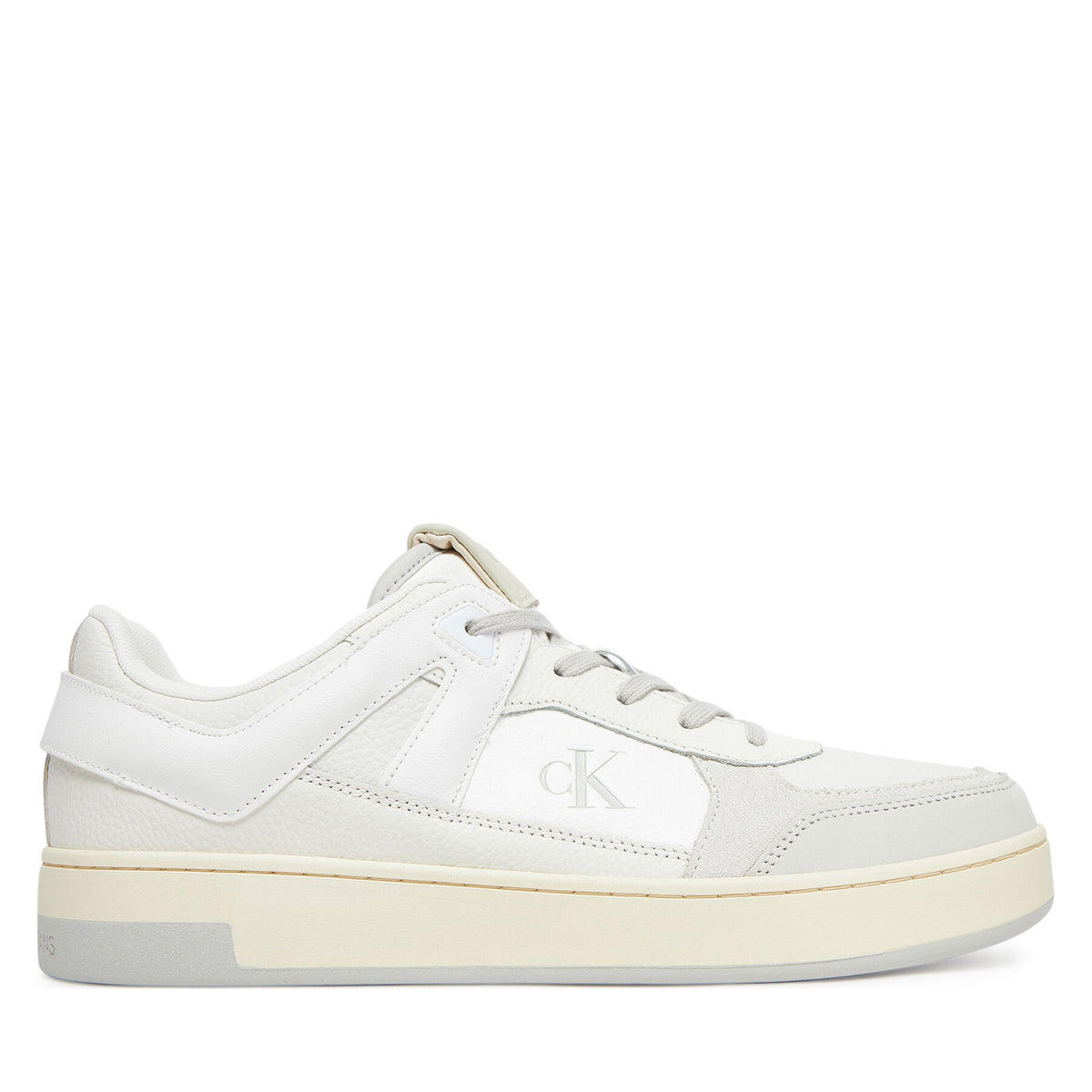 Calvin Klein Jeans Сникърси Basket Cup Low Laceup Lth Mix YM0YM01308 Бял