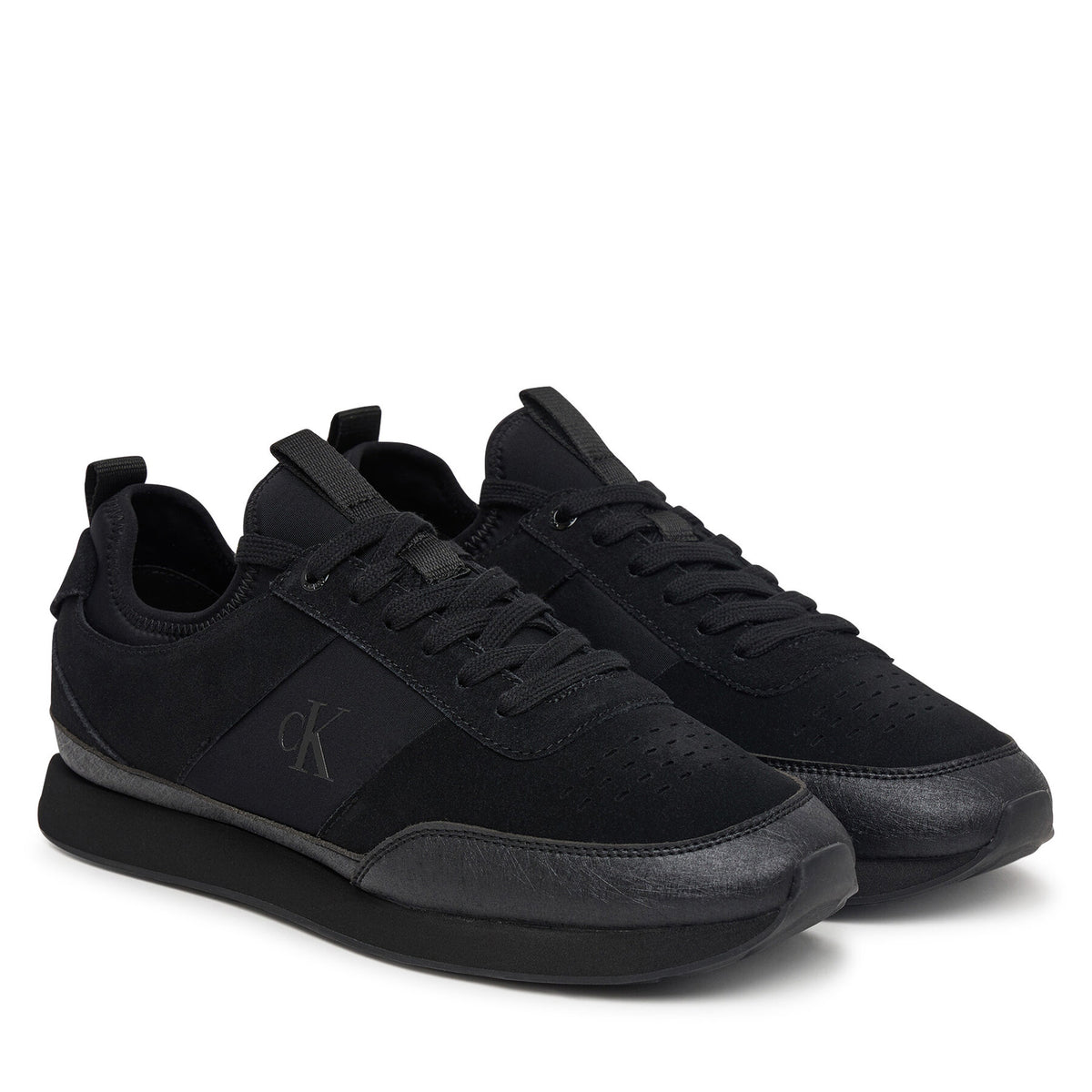 Calvin Klein Сникърси Retro Runner Sock Laceup Mix HM0HM02305 Черен
