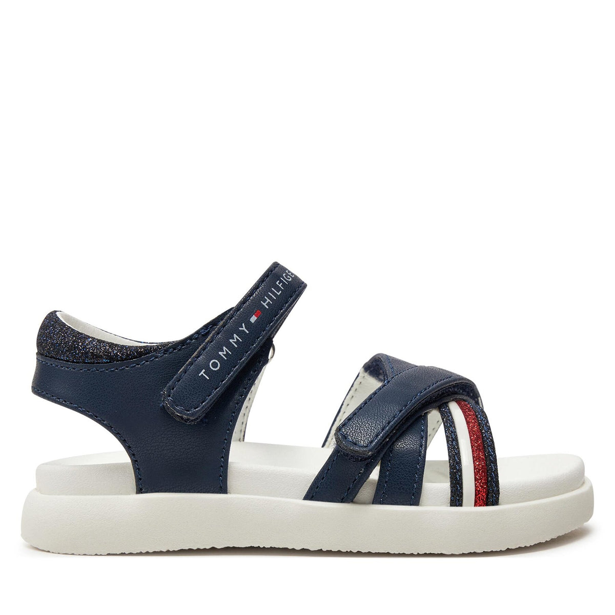 Tommy Hilfiger Сандали Strippes Velcro Sanadal T1A2-33234-0326 S Тъмносин
