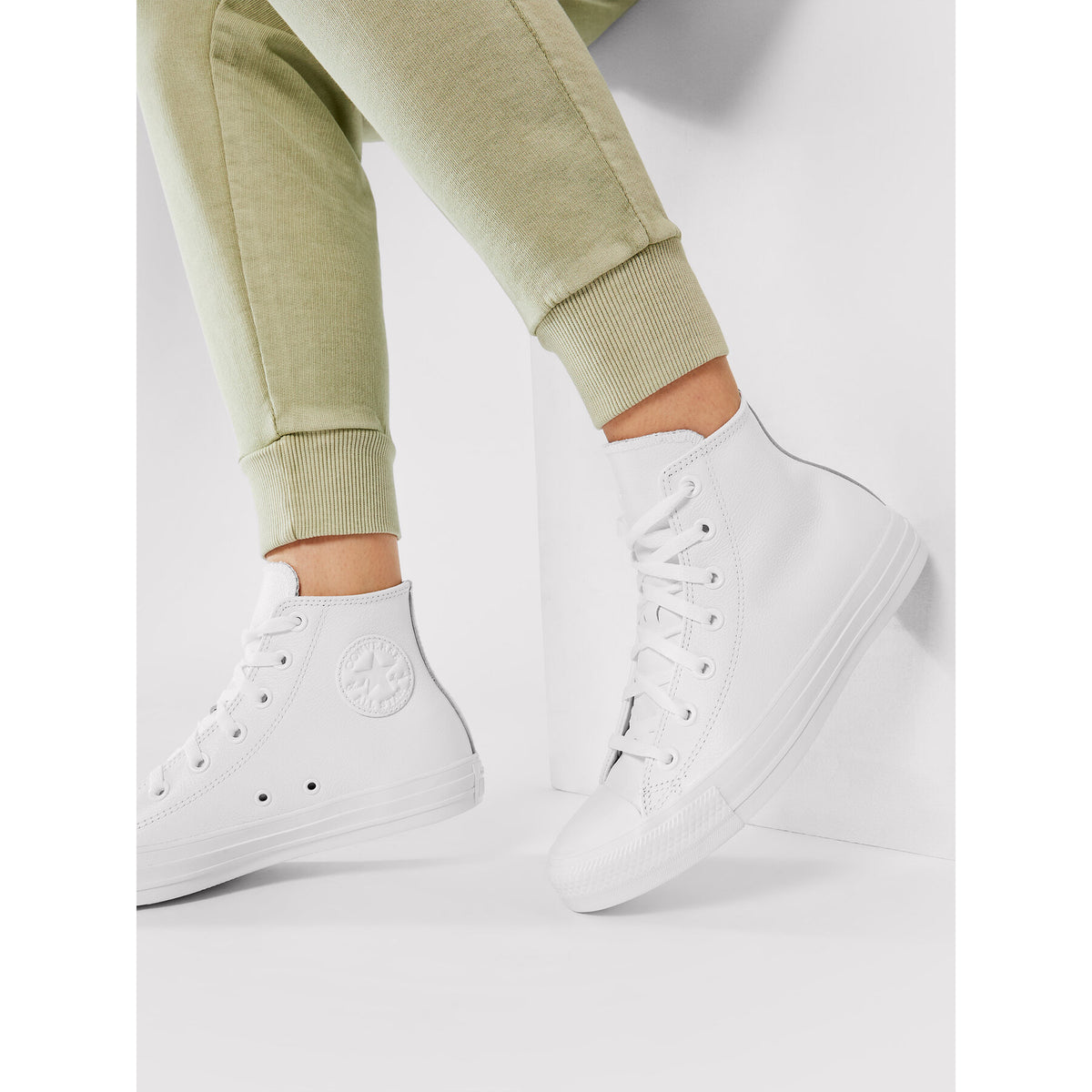 Converse Кецове Ct A/S Lthr Hi 1T406 Бял