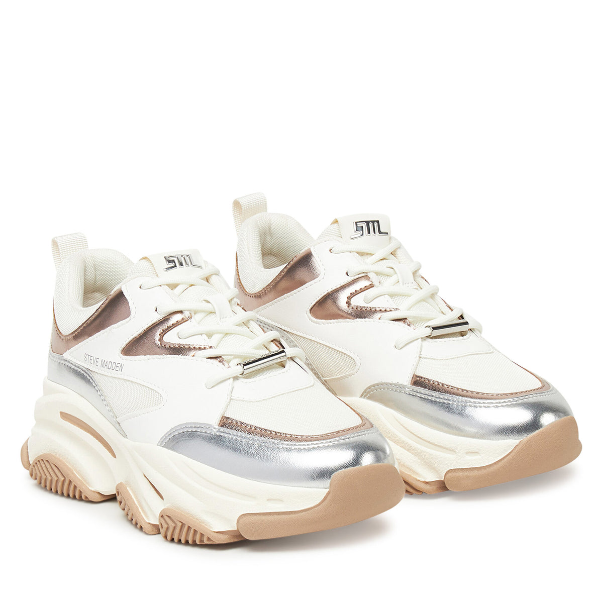 Steve Madden Сникърси Progressive SM19000096 Кремав