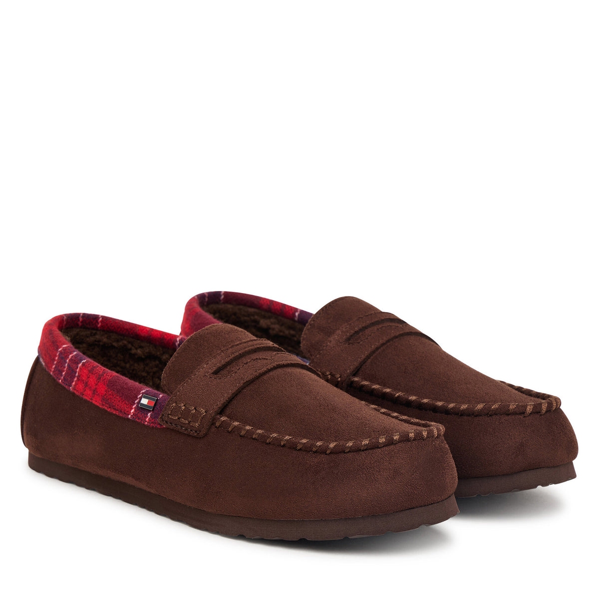 Tommy Hilfiger Пантофи Hilfiger Check Driver House Shoe FM0FM06013 Тъмнокафяв