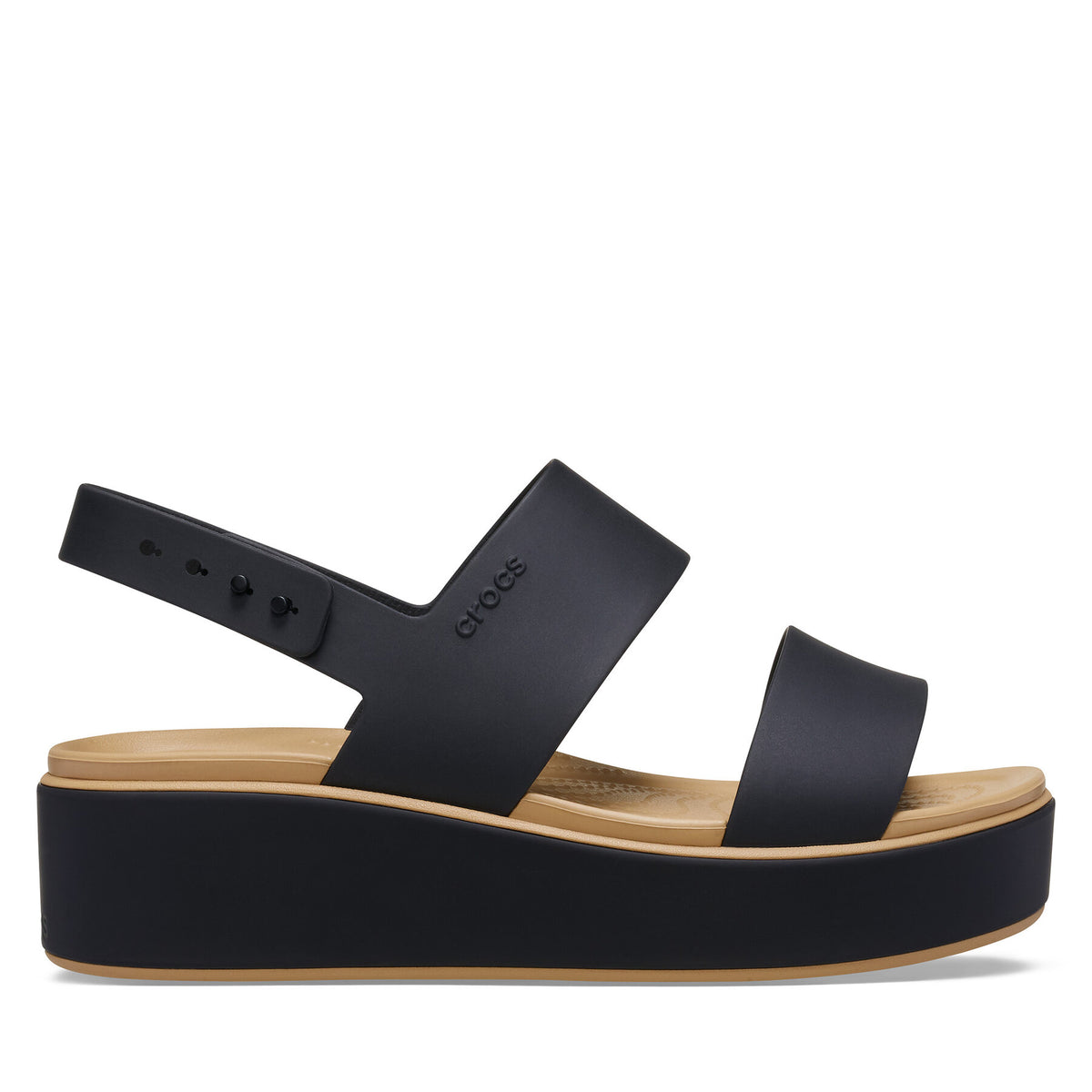Crocs Сандали Brooklyn Matte Wrap Low Wedge 211802 Черен