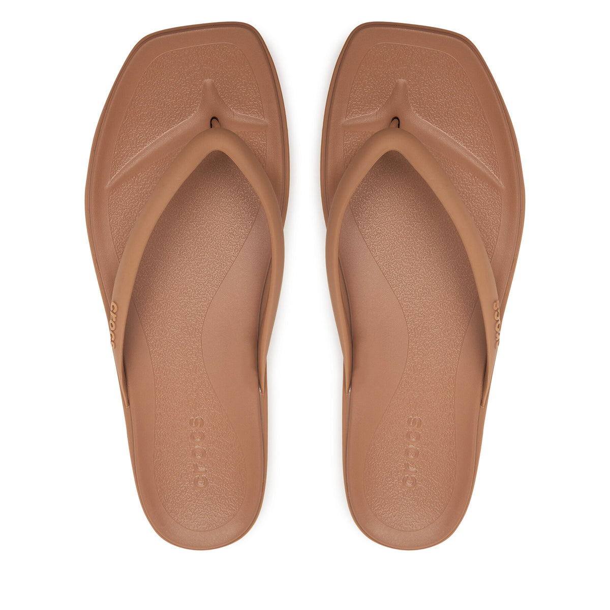 Crocs Джапанки Miami Square Flatform Flip 214161 Кафяв