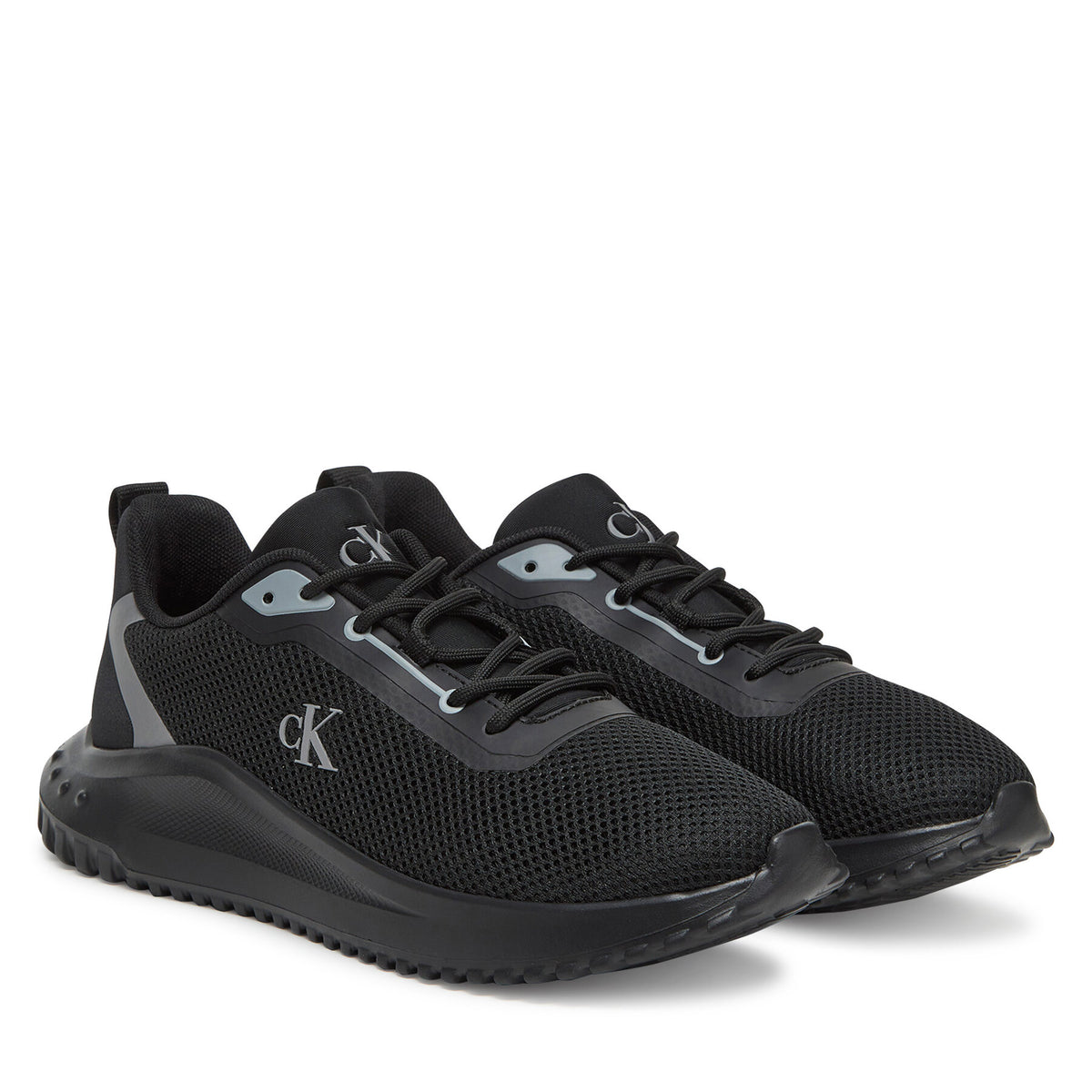 Calvin Klein Jeans Сникърси Eva Runner L-Up Mix Mesh Logo Ck YW0YW01851 Черен