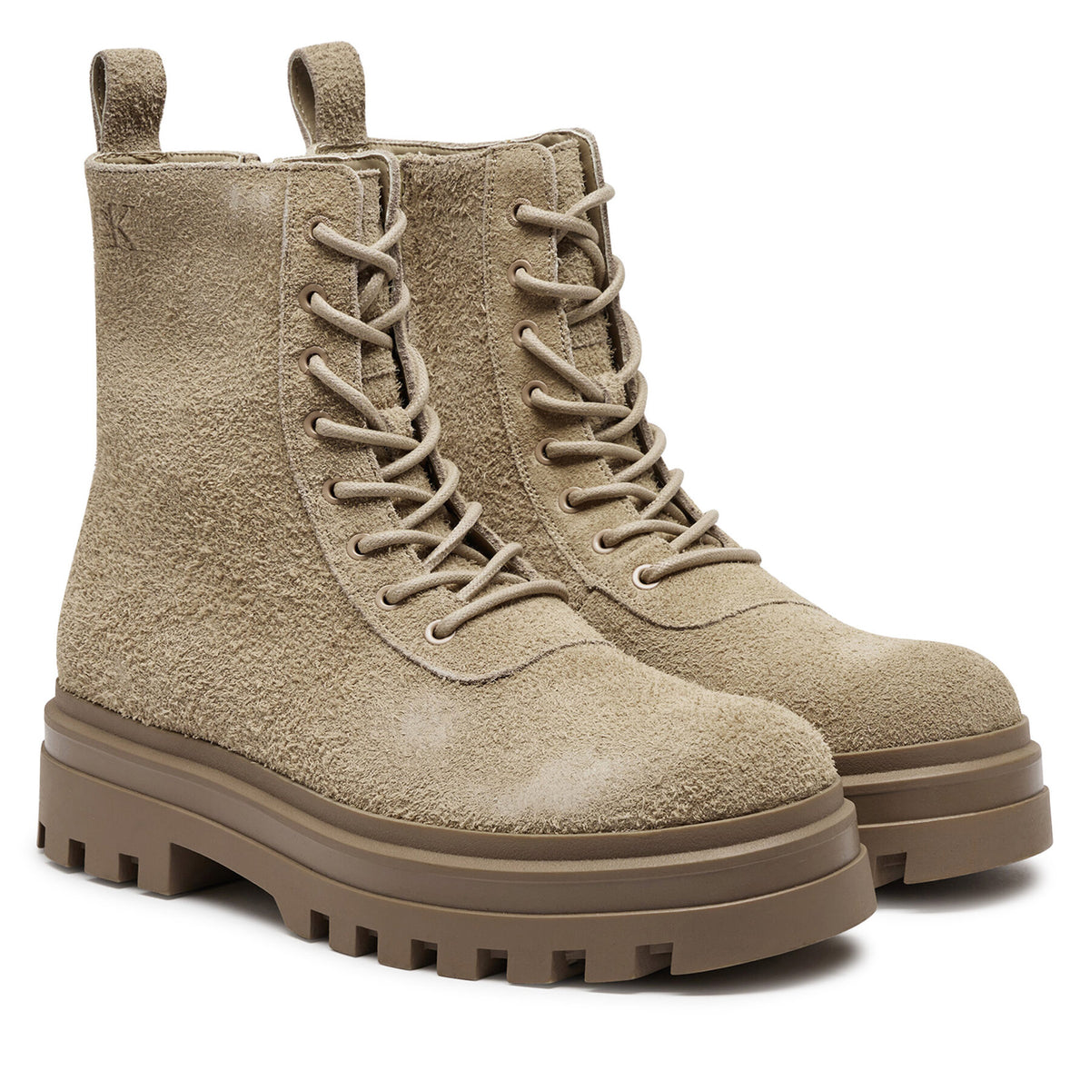 Calvin Klein Jeans Туристически oбувки Lugged Lace Zip Boot Oxf Hr Su YM0YM01068 Бежов