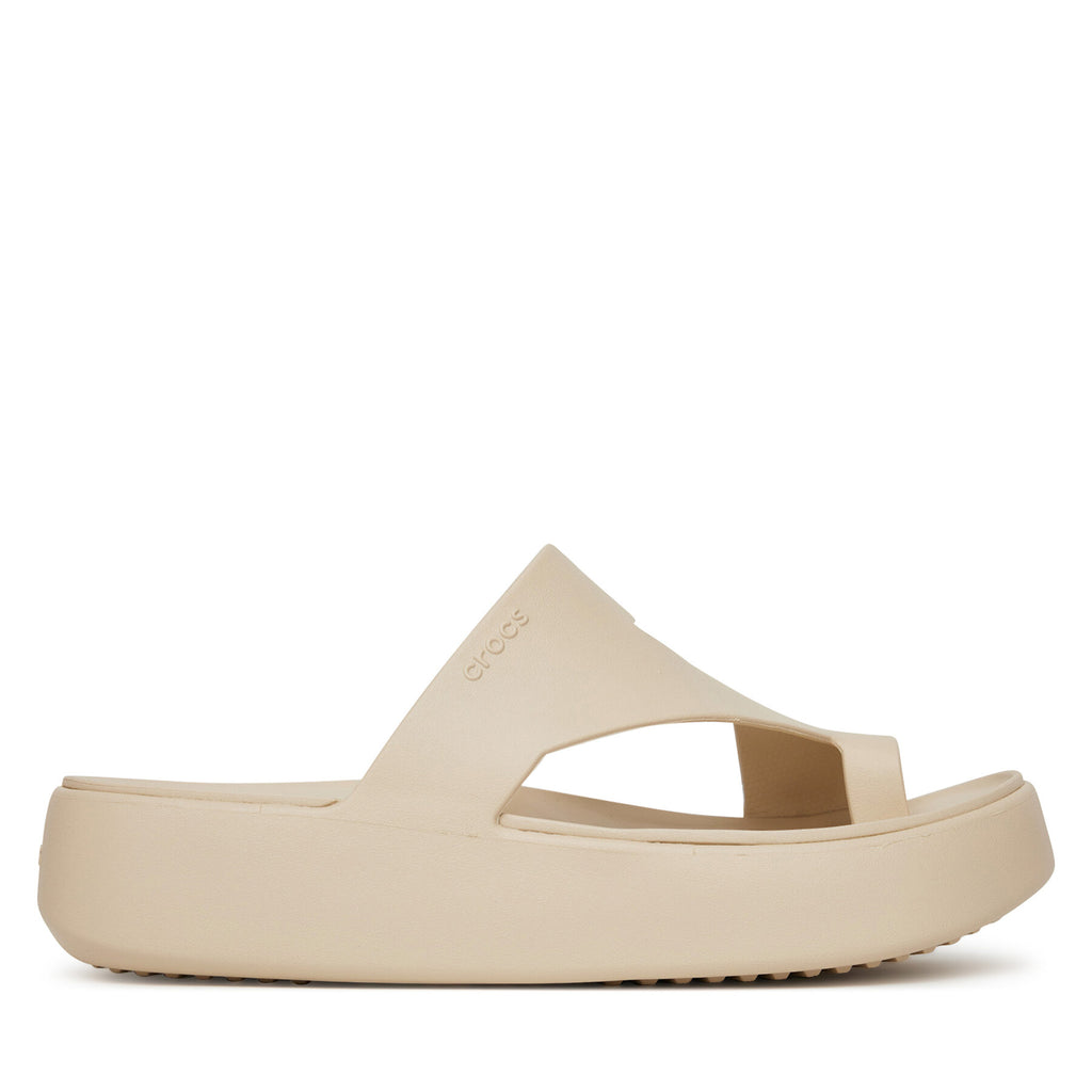 Crocs Джапанки Getaway Platform Toe Loop 210834 Бежов