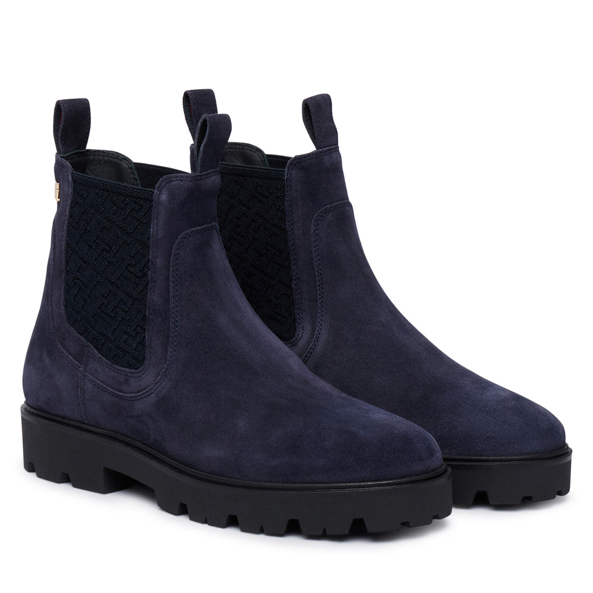 Tommy Hilfiger Боти тип челси Th Monogram Suede Chelsea Boot FW0FW09563 Тъмносин