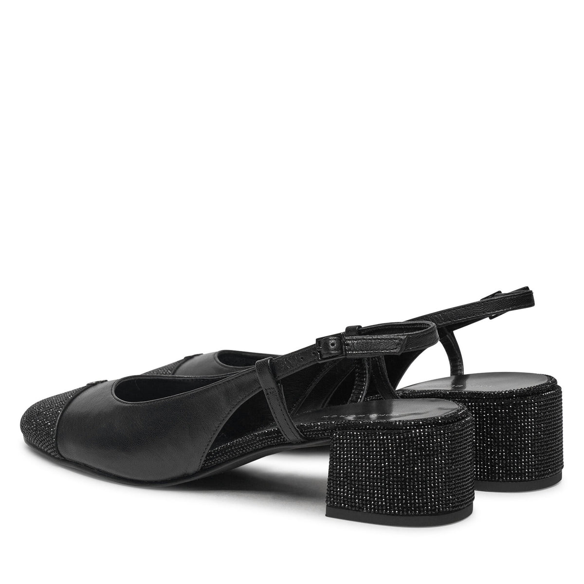 Tory Burch Обувки на ток Cap-Toe Pave Singback Pump 160256 Черен