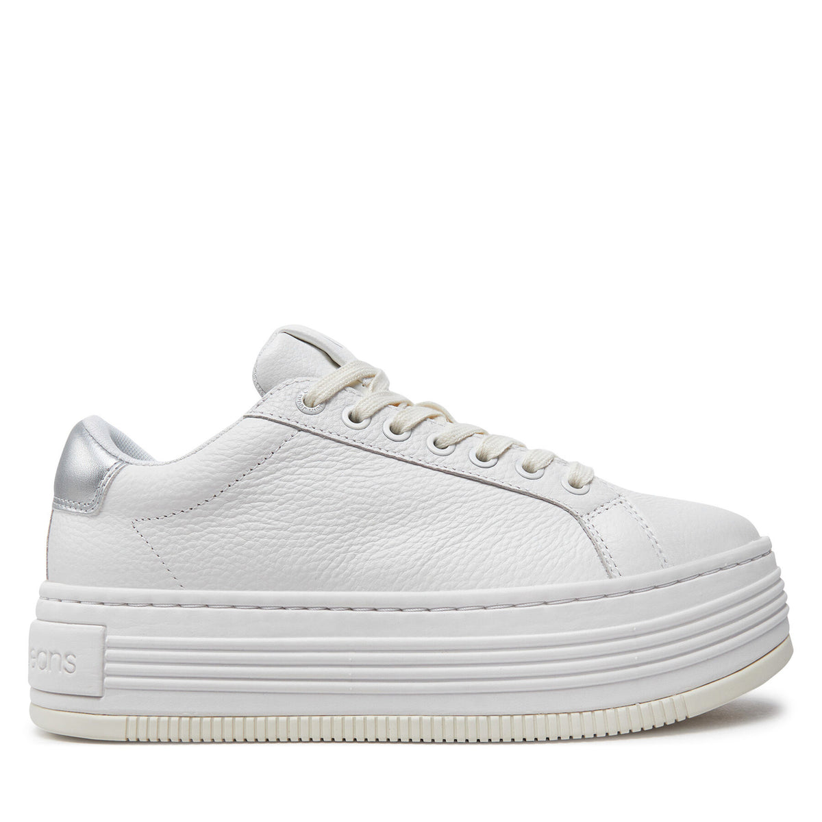 Calvin Klein Jeans Сникърси Bold Flatf Low Mix Ohb YW0YW01632 Бял