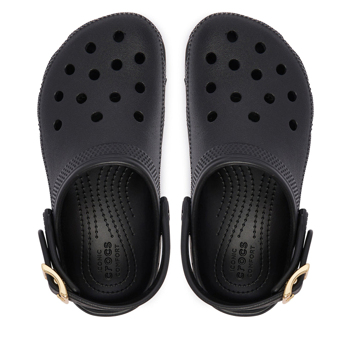 Crocs Чехли Classic Metallic Buckle Clog K 214228 Черен