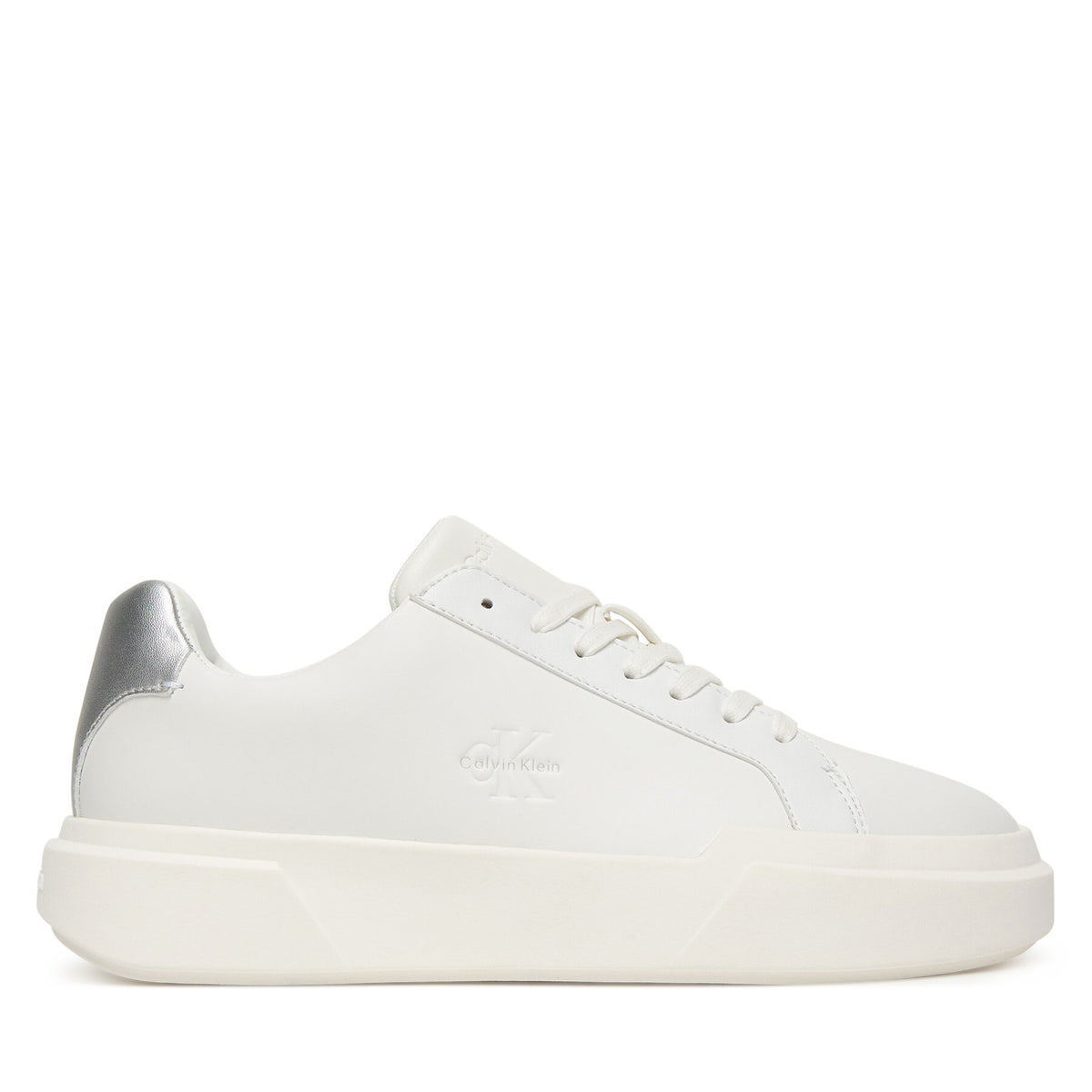 Calvin Klein Сникърси Chunky Cupsole Lace Up Lth Met YW0YW01948 Бял