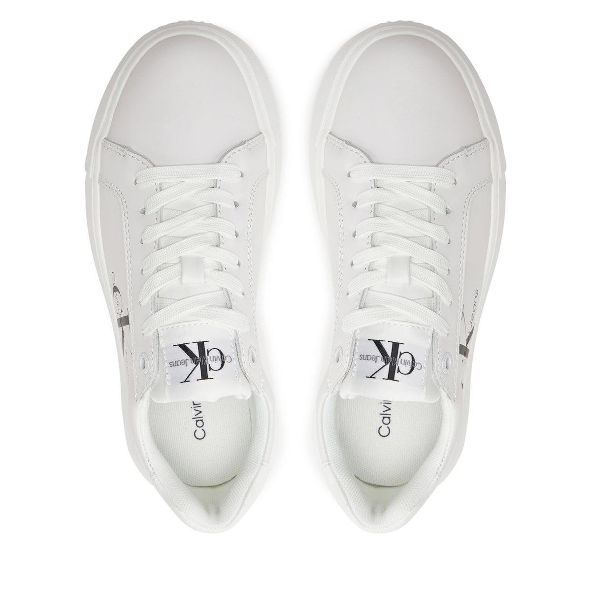 Calvin Klein Jeans Сникърси Chunky Cupsole Laceup Mon Lth Wn YW0YW00823 Бял