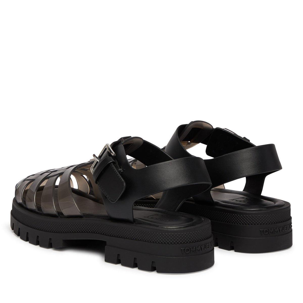 Tommy Jeans Сандали Jelly Chunky Cleat Fisherman EN02949 Черен