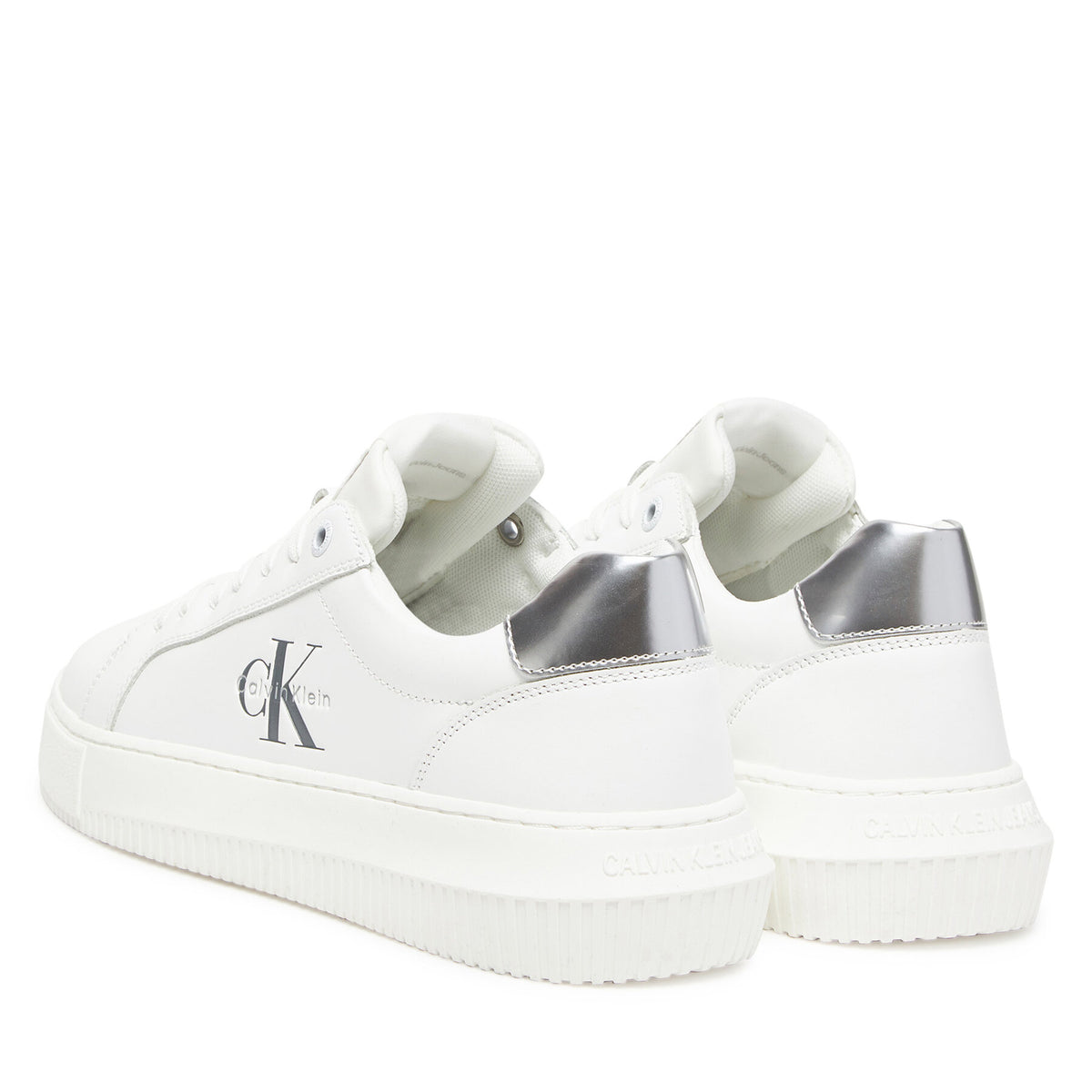 Calvin Klein Jeans Сникърси Chunky Cupsole Lth Silver YW0YW01876 Бял