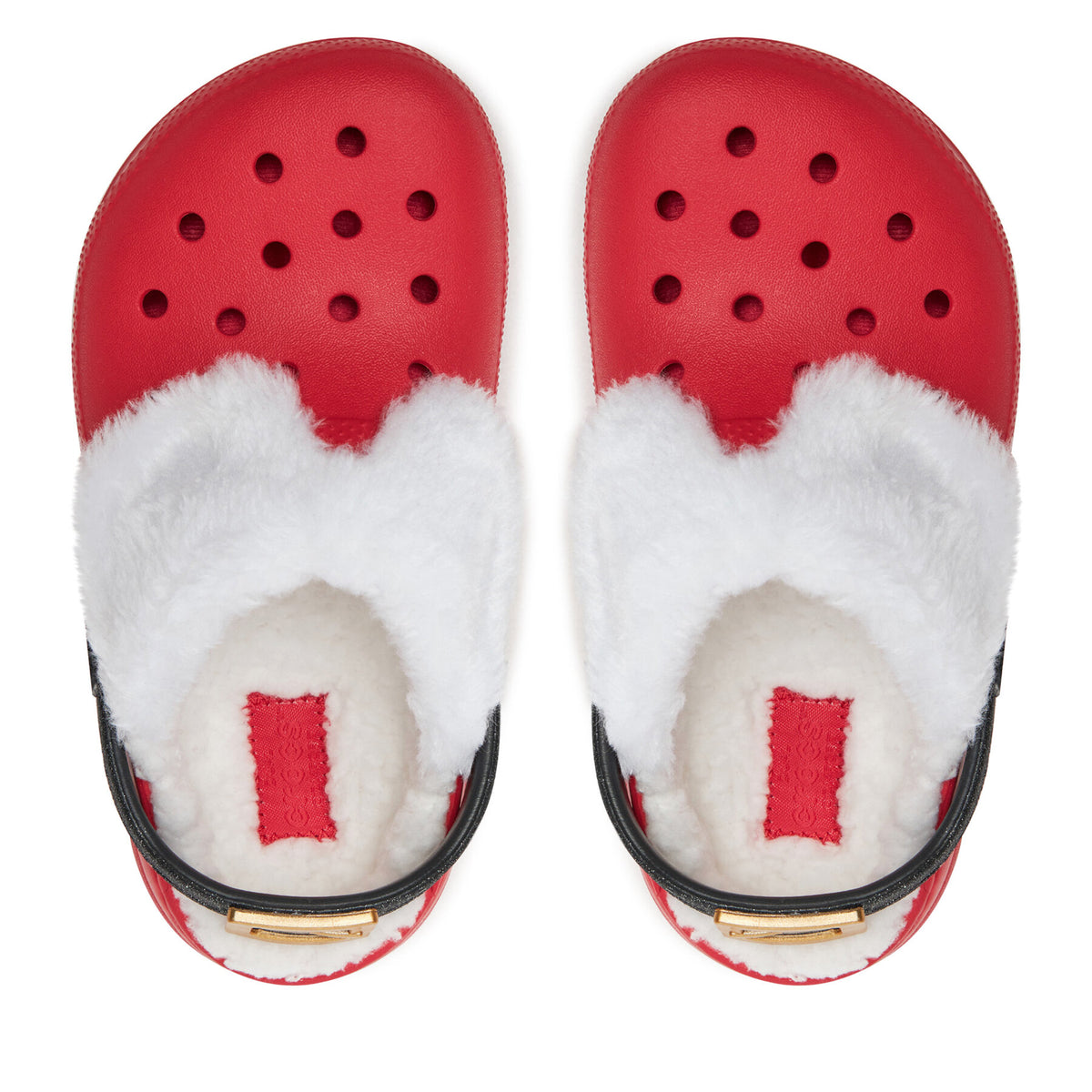 Crocs Чехли Classic Lined Santa Clog K 210931 Червен