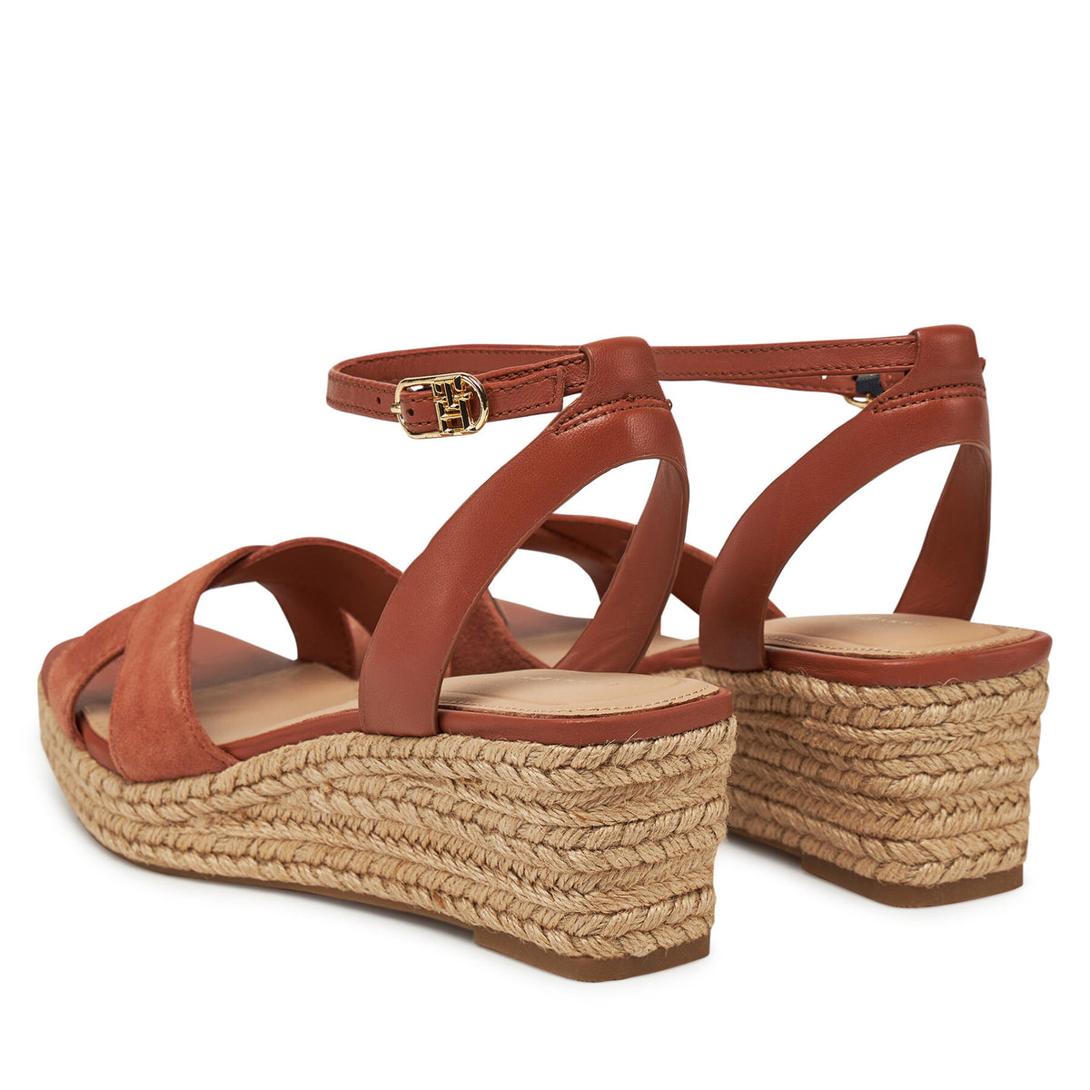 Tommy Hilfiger Еспадрили Leather & Suede Mid Wedge Espad FW0FW08804 Кафяв