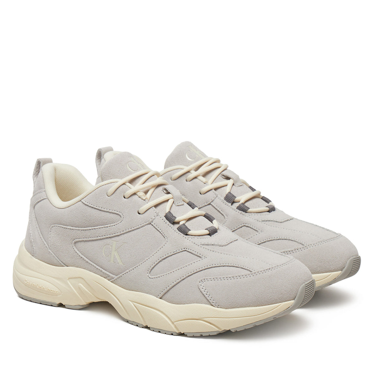 Calvin Klein Jeans Сникърси Retro Tennis Low Mg Mix Media YM0YM01171 Сив
