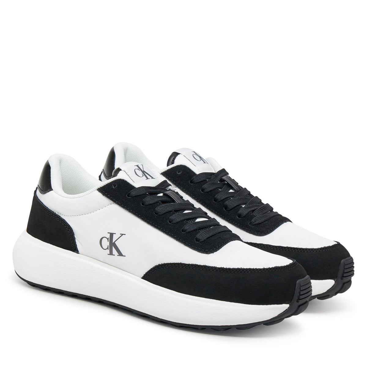 Calvin Klein Jeans Сникърси Athleisure Runner Laceup Mix Wn YW0YW01774 Бял