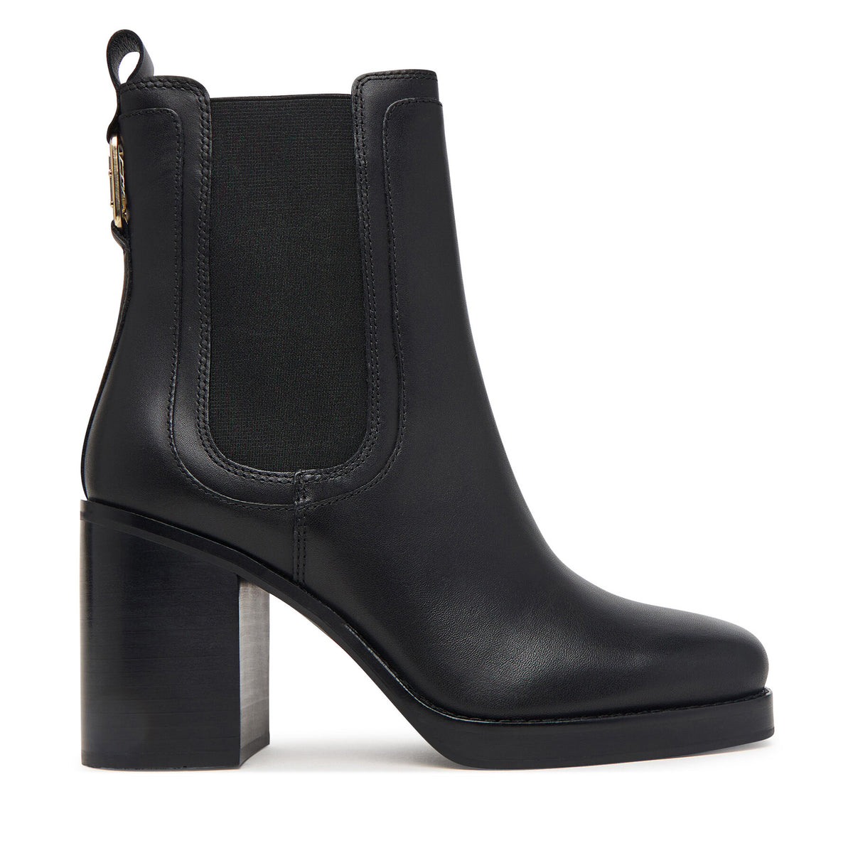 Tommy Hilfiger Боти Ltr Square Toe Heel Chelsea Boot FW0FW09555 Черен