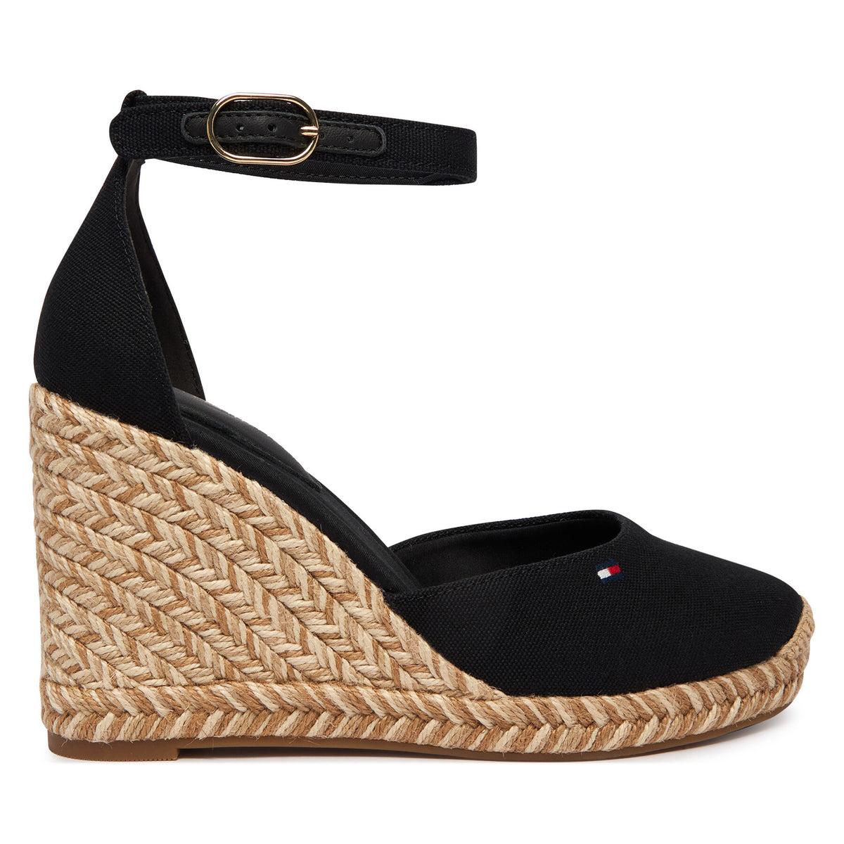 Tommy Hilfiger Еспадрили Flag High Wedge Espad Closed Toe FW0FW09225 Черен