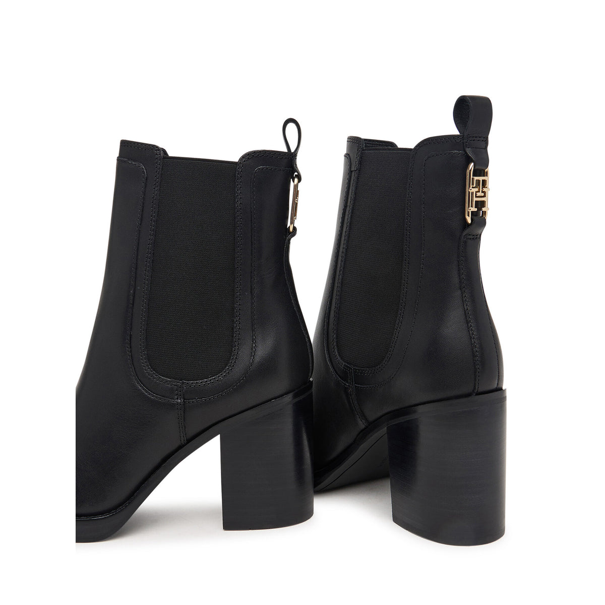 Tommy Hilfiger Боти Ltr Square Toe Heel Chelsea Boot FW0FW09555 Черен