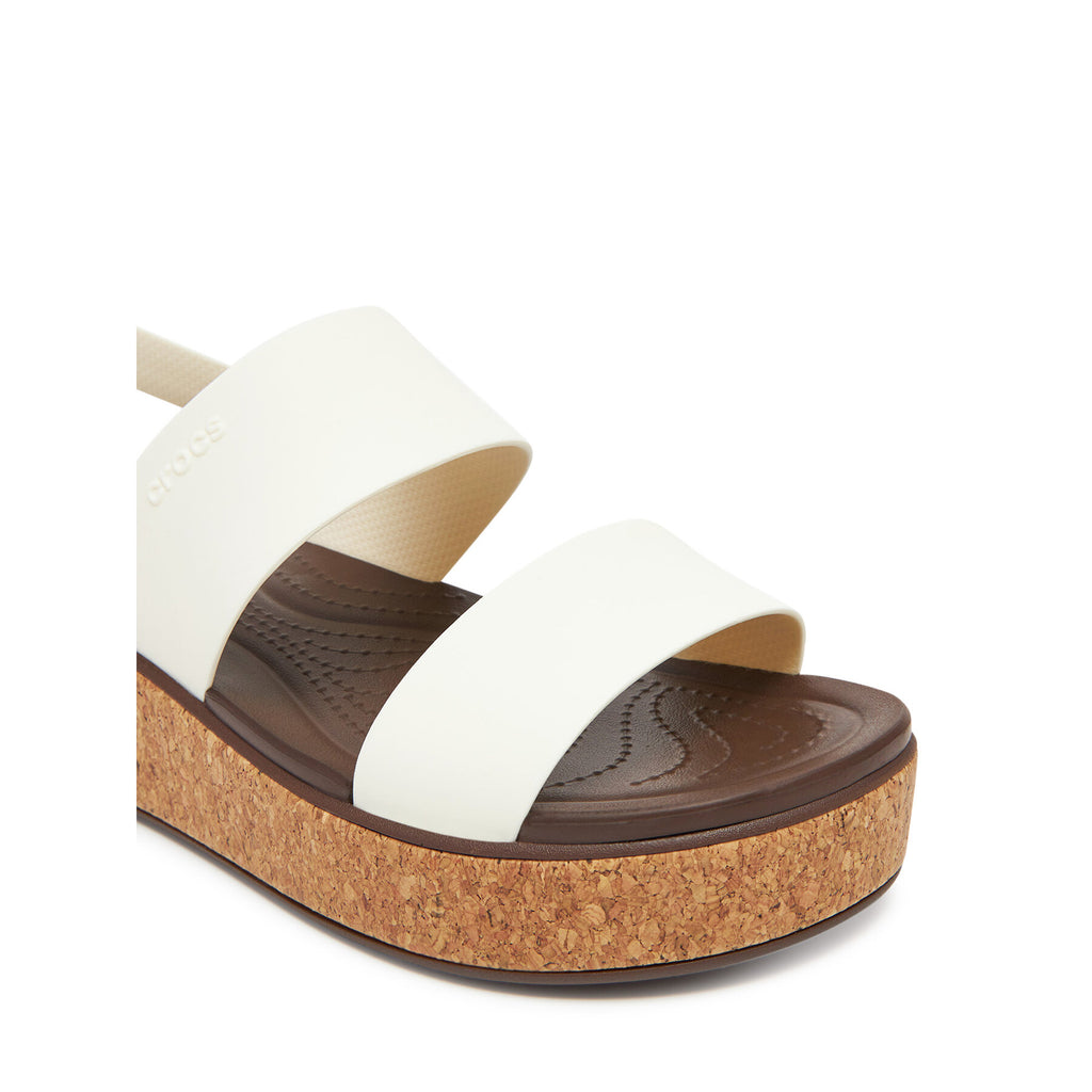 Crocs Сандали Brooklyn Cork Low Wedge 211144 Екрю