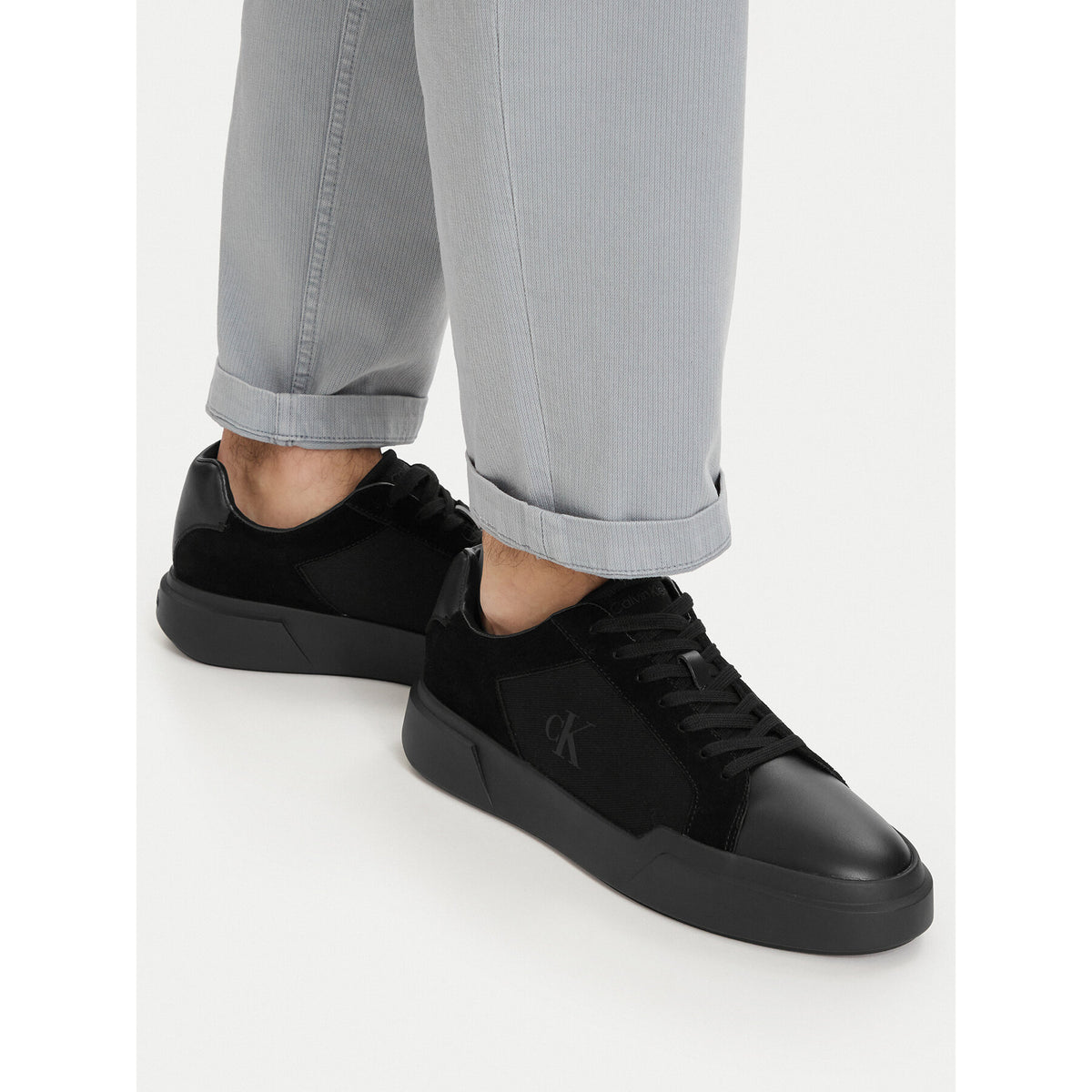 Calvin Klein Сникърси Chunky Cupsole Laceup Cv Mix HM0HM02238 Черен