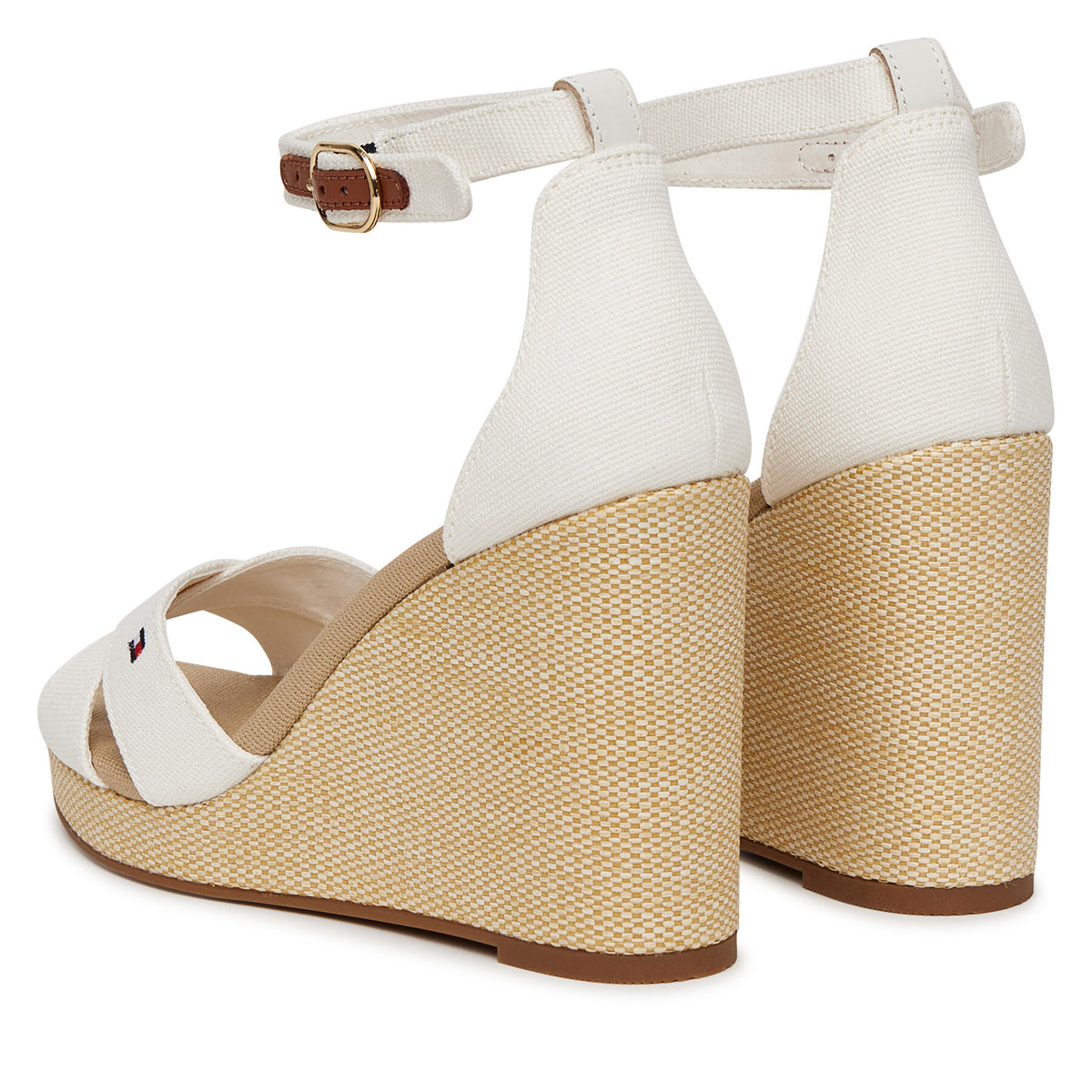 Tommy Hilfiger Сандали Flag High Wedge Espad Crisscross FW0FW08661 Екрю