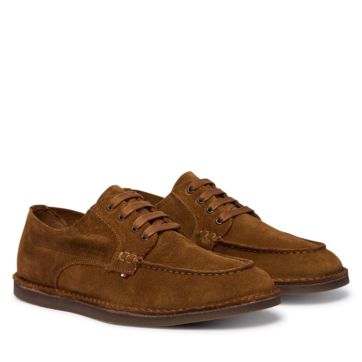 Tommy Hilfiger Обувки Stitchdown Suede Derby FM0FM05841 Кафяв