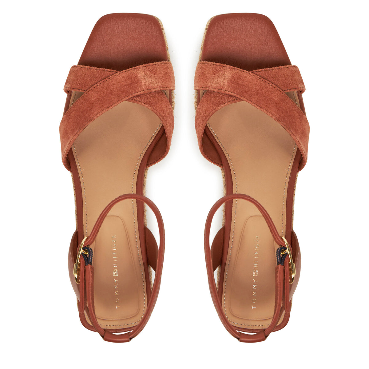 Tommy Hilfiger Еспадрили Leather & Suede Mid Wedge Espad FW0FW08804 Кафяв