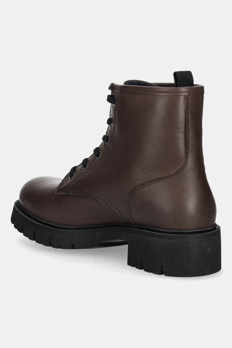 Кожени боти Tommy Jeans TJW LACE UP LEATHER BOOT