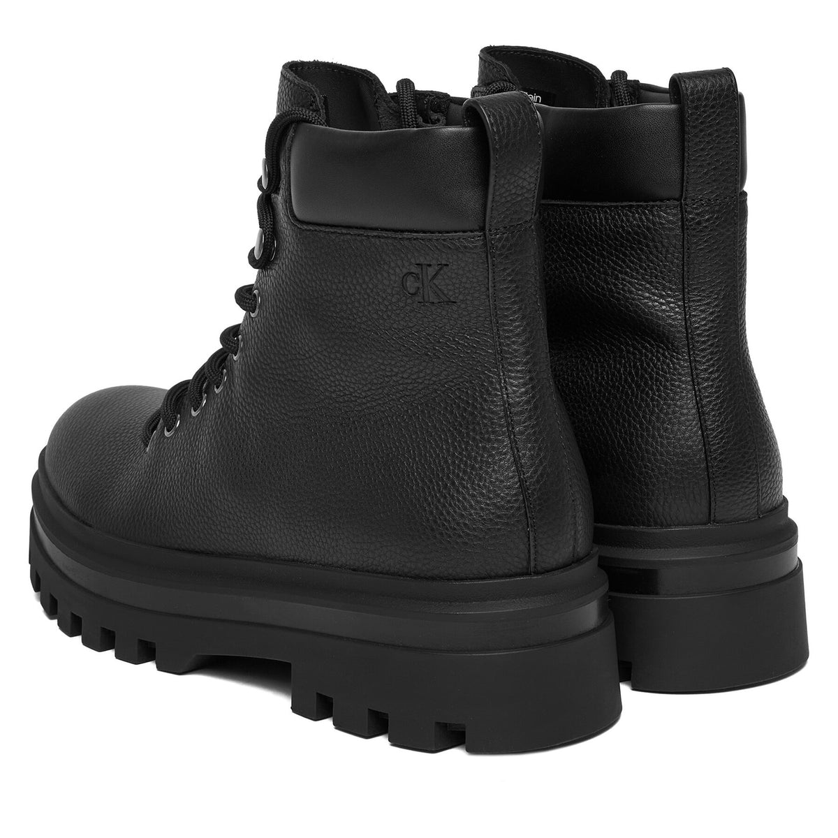 Calvin Klein Jeans Зимни обувки Lugged Hiking Lace Up Lth YM0YM01336 Черен