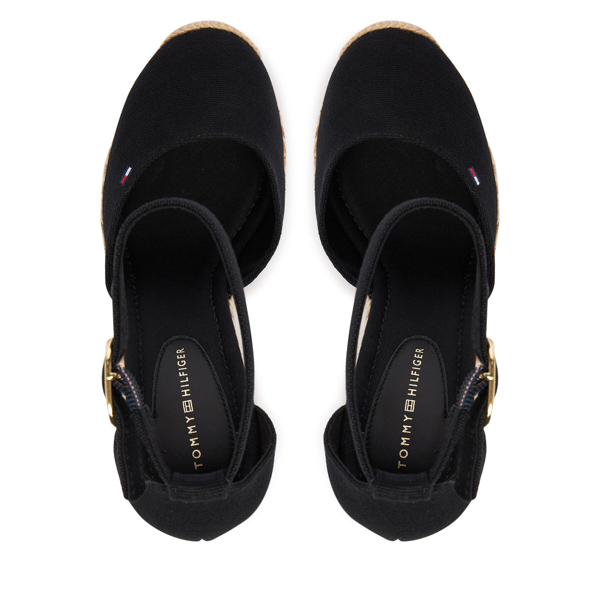 Tommy Hilfiger Еспадрили Flag High Wedge Espad Closed Toe FW0FW09225 Черен