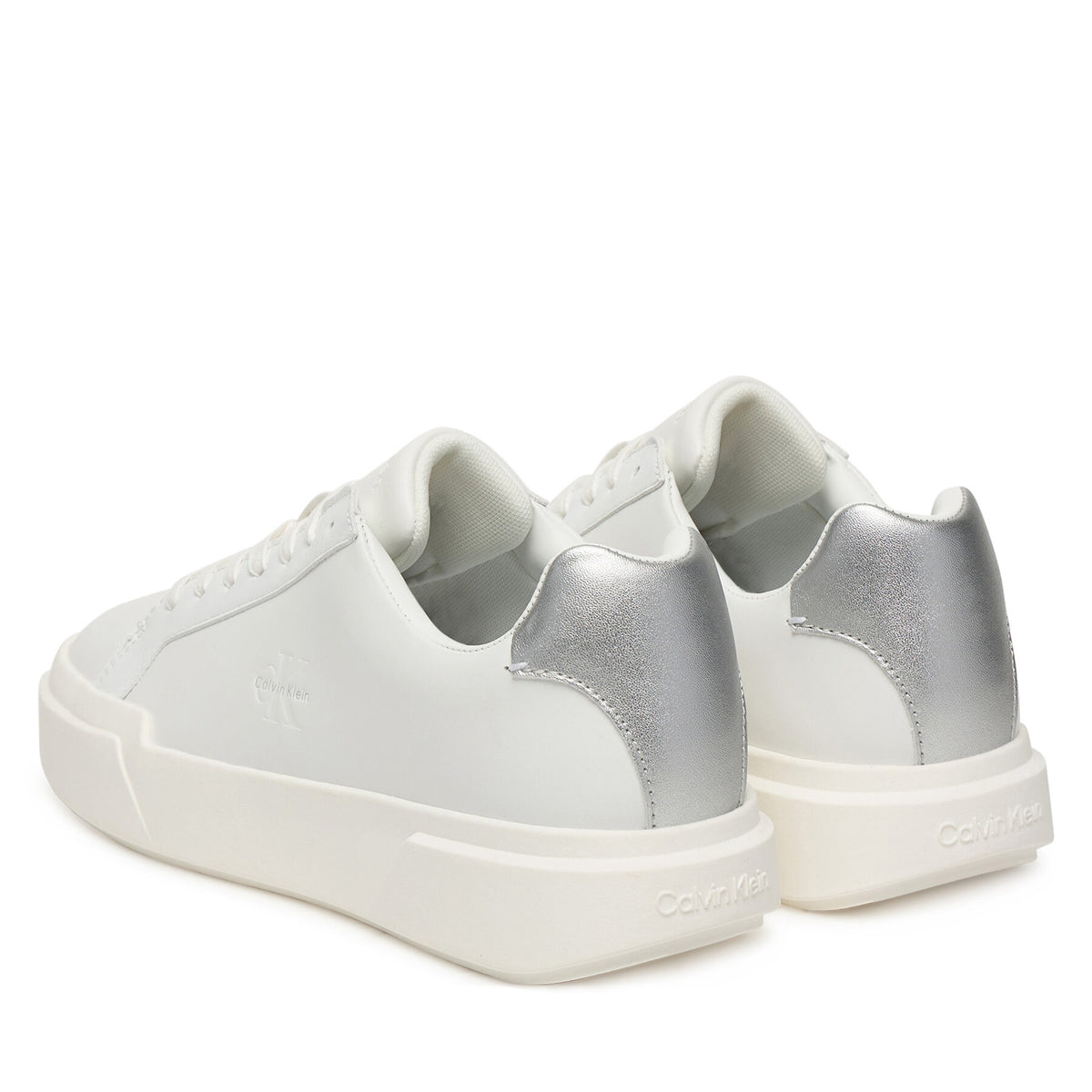 Calvin Klein Сникърси Chunky Cupsole Lace Up Lth Met YW0YW01948 Бял