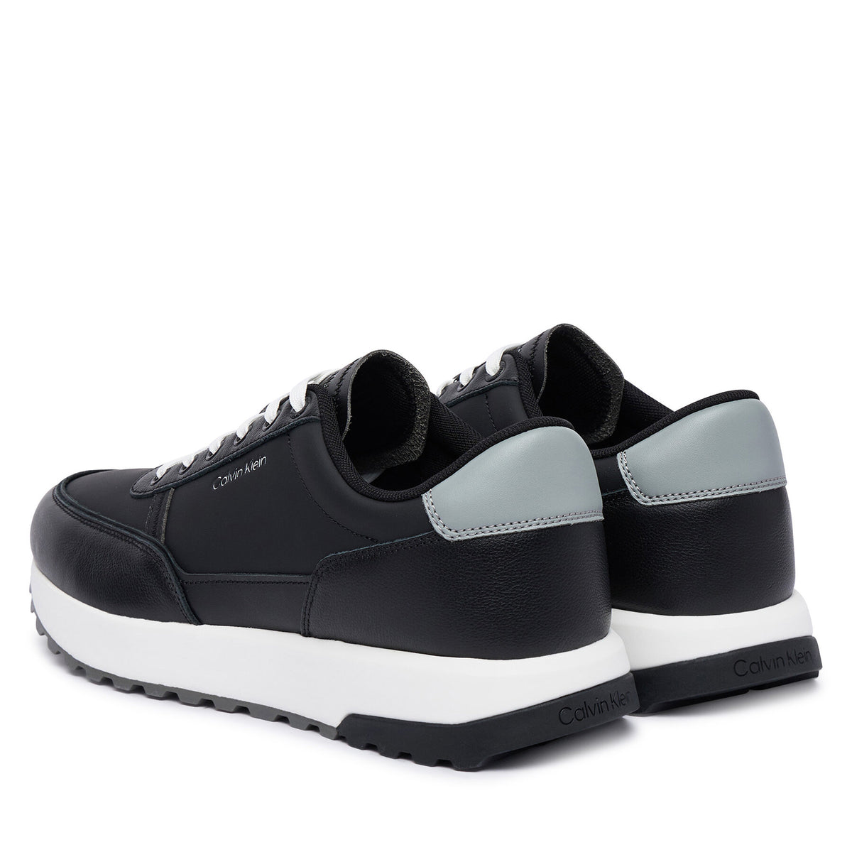 Calvin Klein Сникърси City Runner Laceup Lth Mix HM0HM02214 Черен