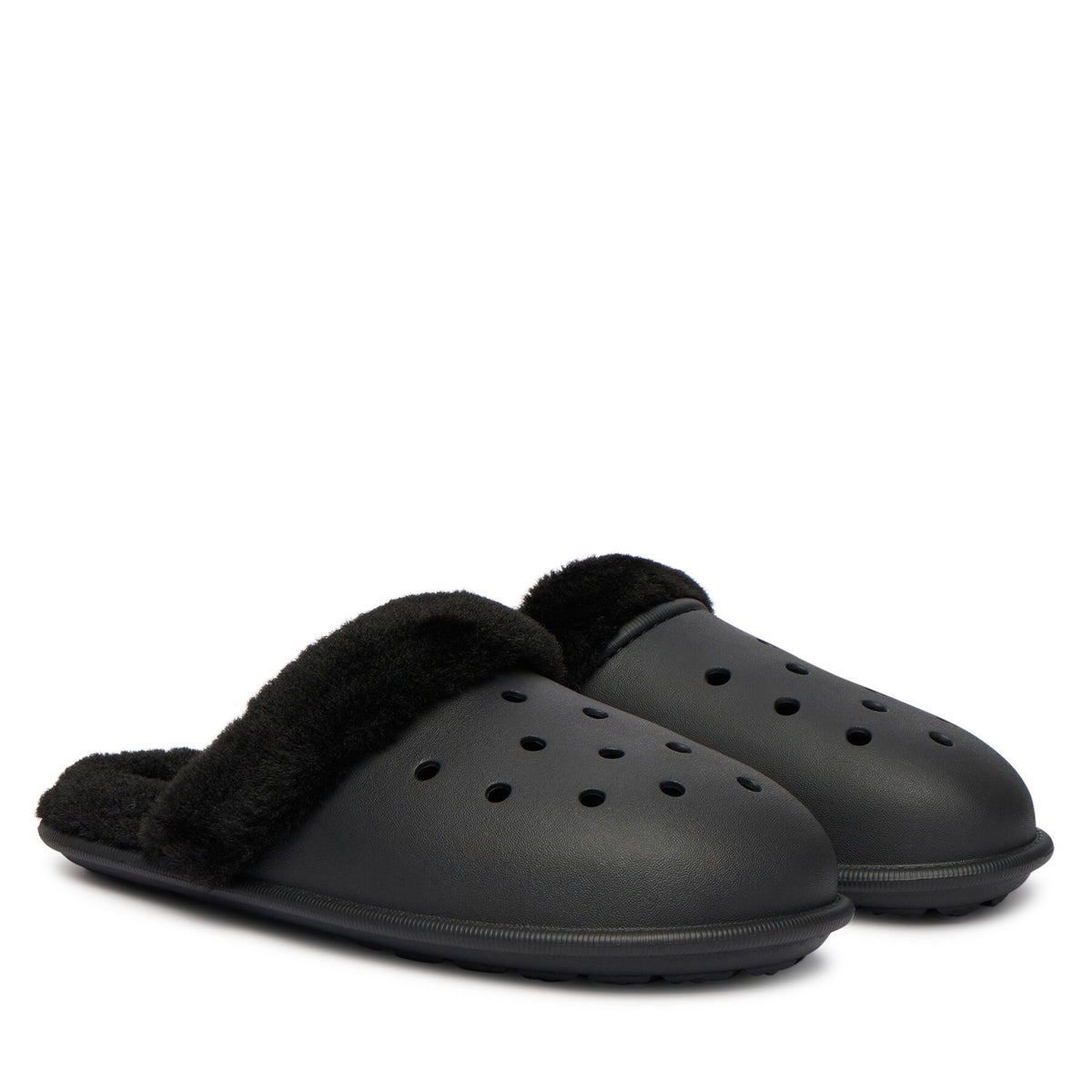 Crocs Пантофи Classic Fuzz Scuff 212143 Черен