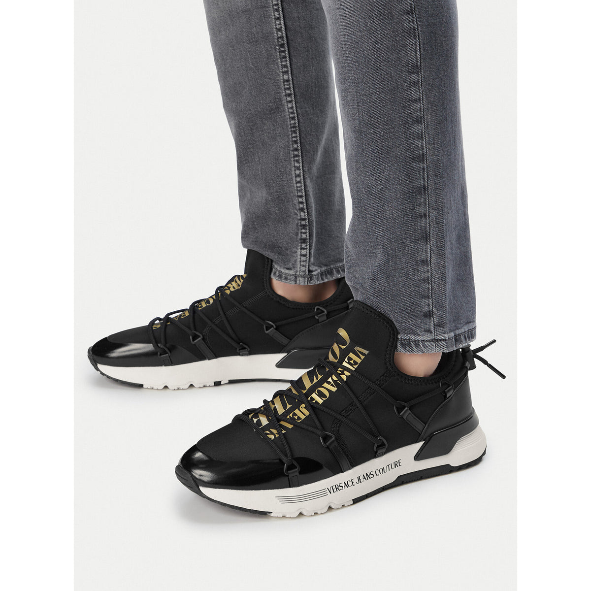 Versace Jeans Couture Сникърси 80YA3SA6 Черен