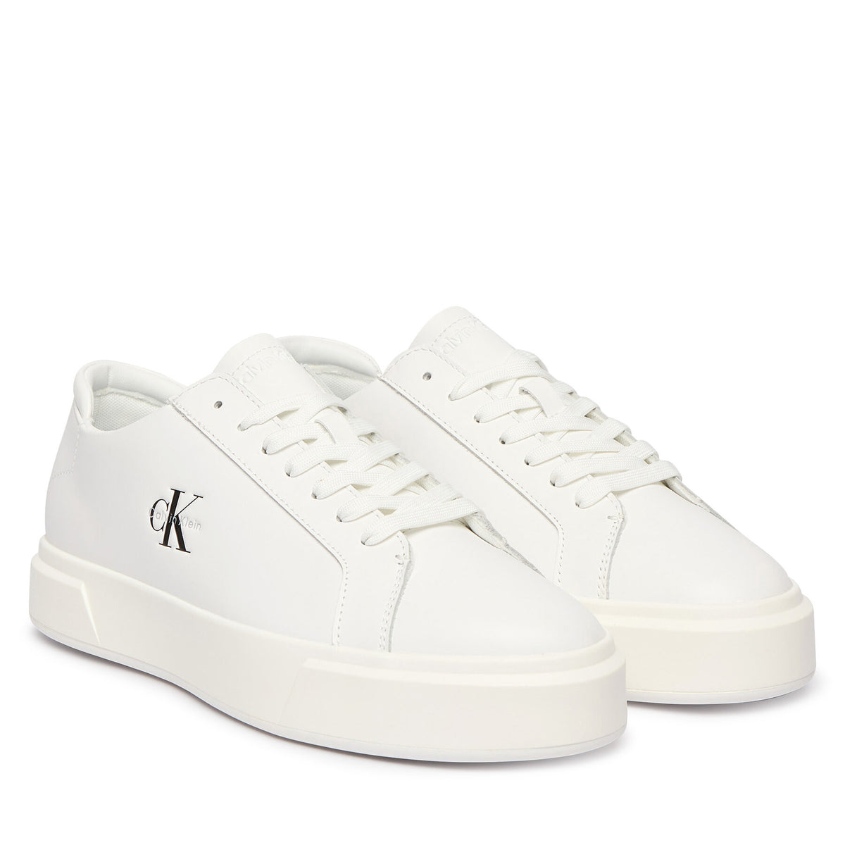 Calvin Klein Сникърси Basket Cupsole Laceup Lth Ml YM0YM01460 Бял