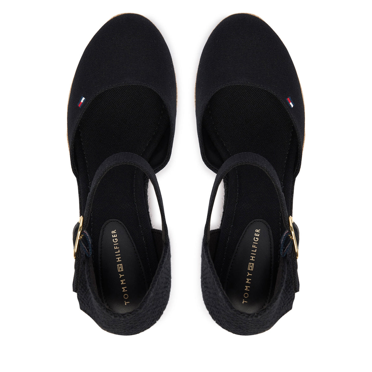 Tommy Hilfiger Еспадрили Mid Wedge Espad Closed Toe FW0FW09233 Черен