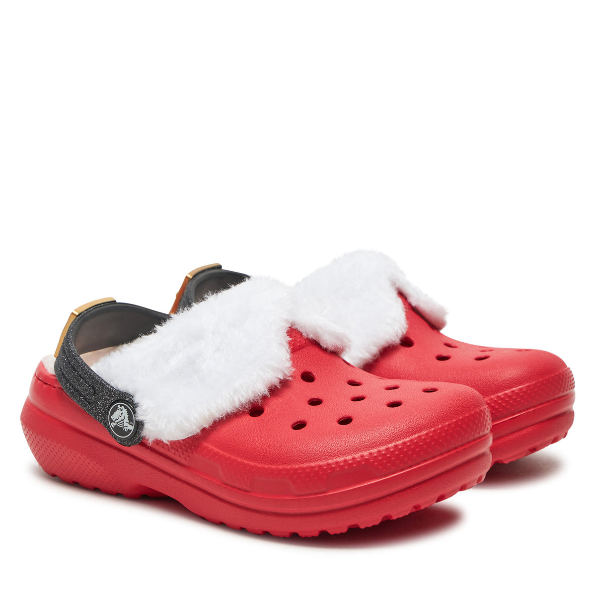 Crocs Чехли Classic Lined Santa Clog K 210931 Червен