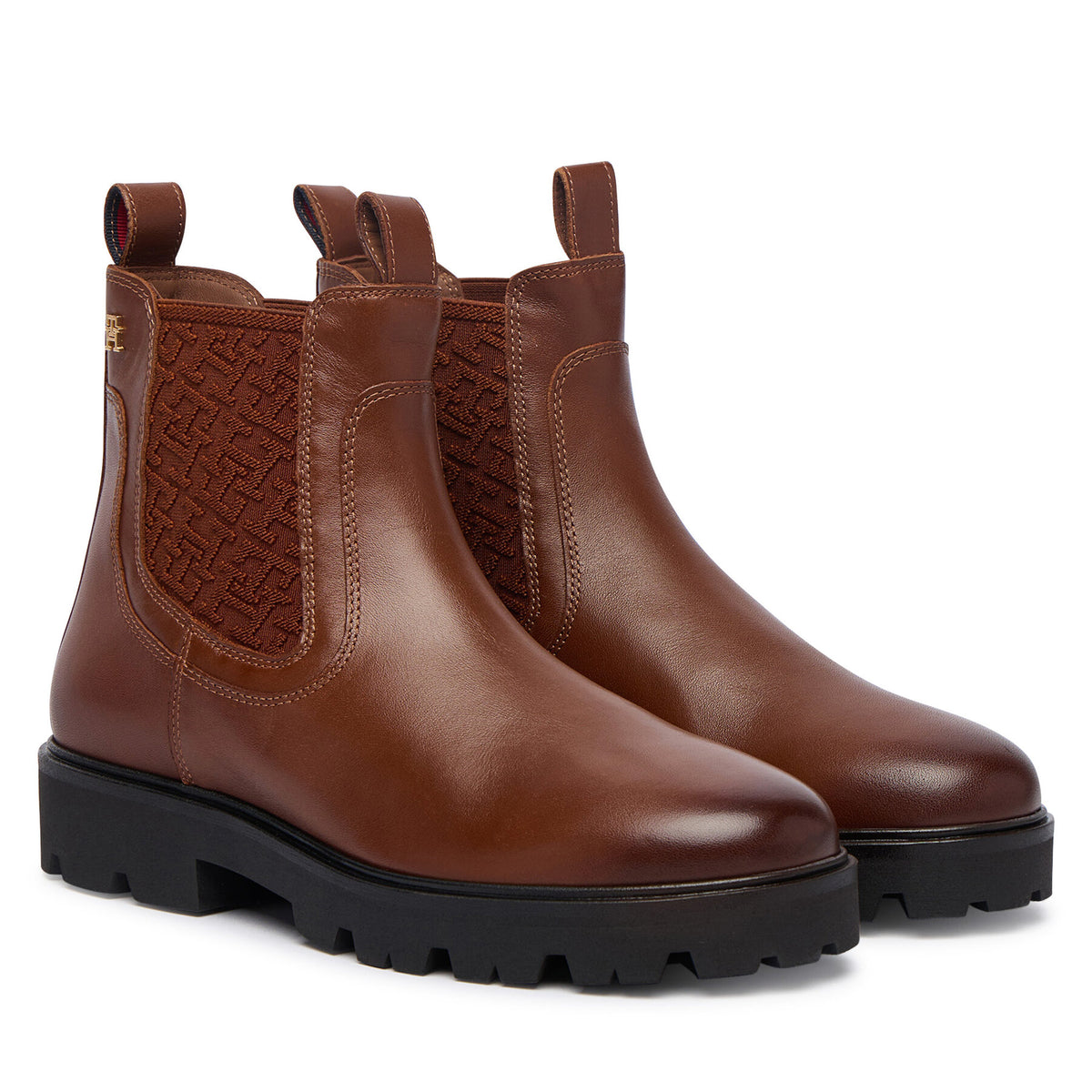 Tommy Hilfiger Боти тип челси Th Monogram Leather Chelsea Boot FW0FW09562 Кафяв